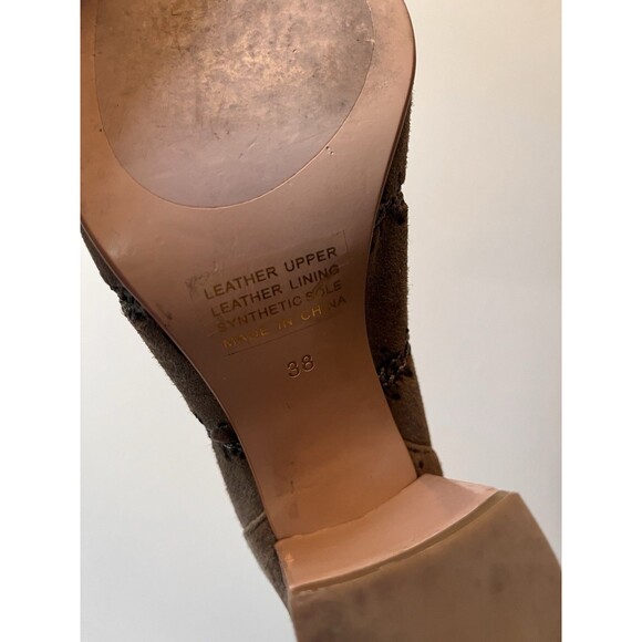 Anthropologie Silent D Boots Washer Suede Heeled •38 / US 7.5-8• Gray Crochet - Picture 10 of 10